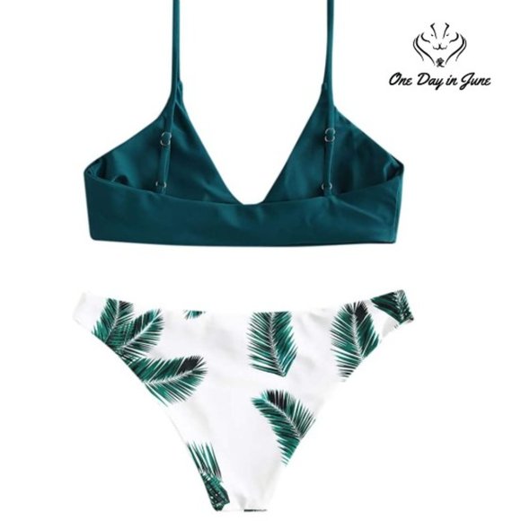 Push-up Floral Leaf Print Padded Bikini - Picture 2 of 3